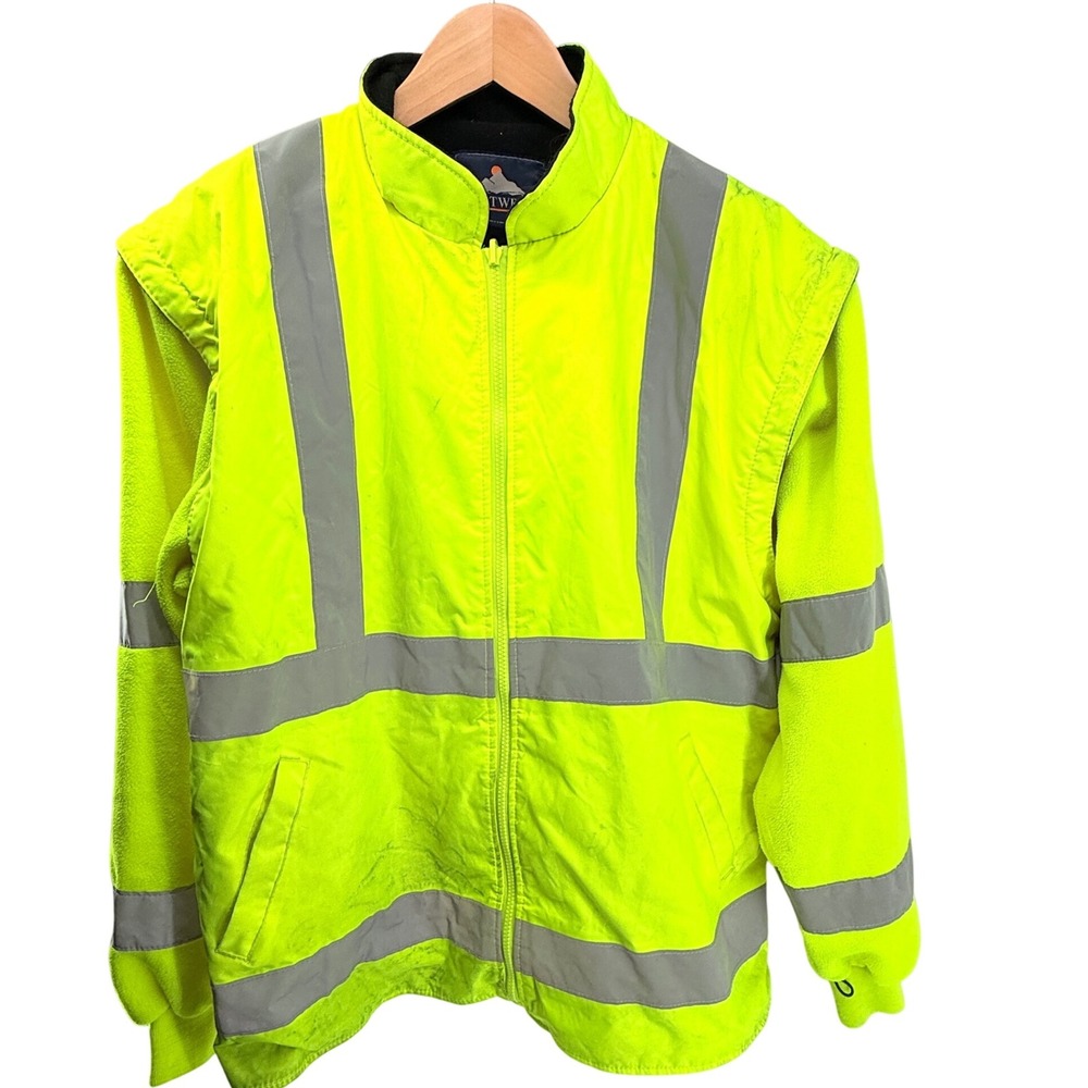 Portwest‎ High Visibility Neon Yellow Fleece Lined Work Jacket 2XL us768